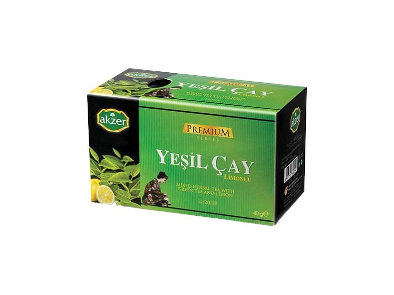 Akzer Green Tea with Lemon 30 g (20 Tea Bags)