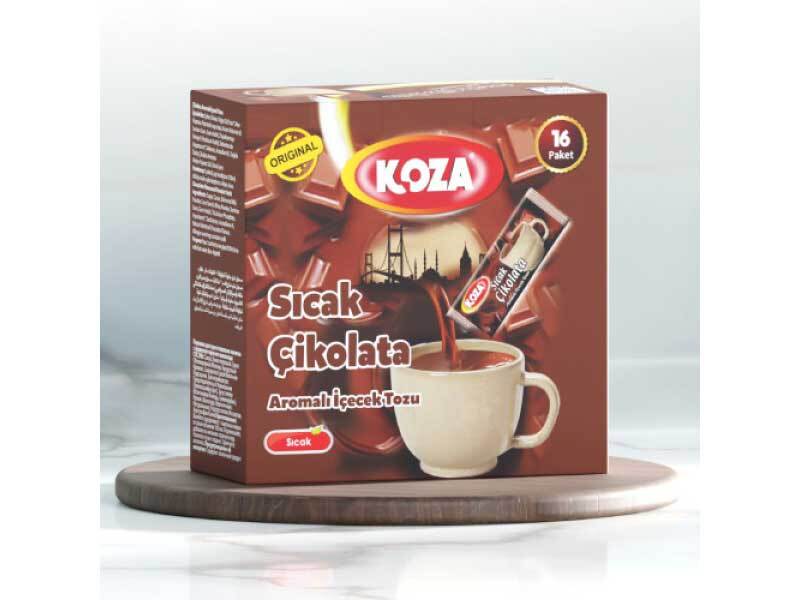 Koza Hot Chocolate Flavored Powder Drink Sachets 16 Pack