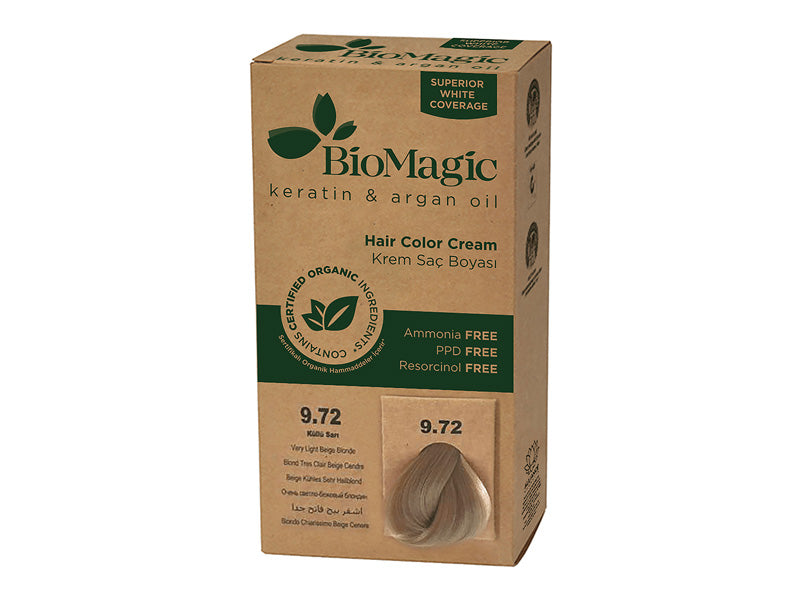 BioMagic Organic Hair Color Very Light Beige Blonde 9.72
